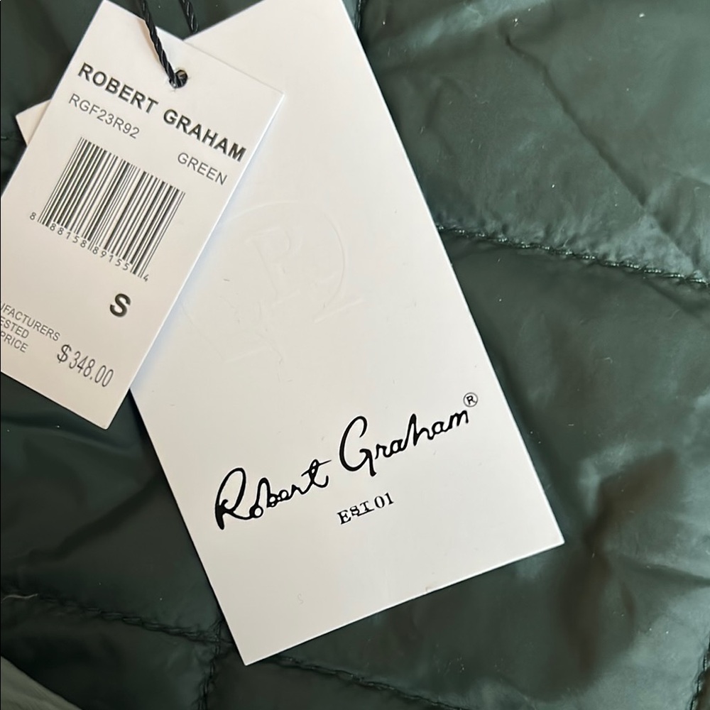 NWT Robert Graham Olive Quilted Men's Puffer Jacket - Picture 9 of 10
